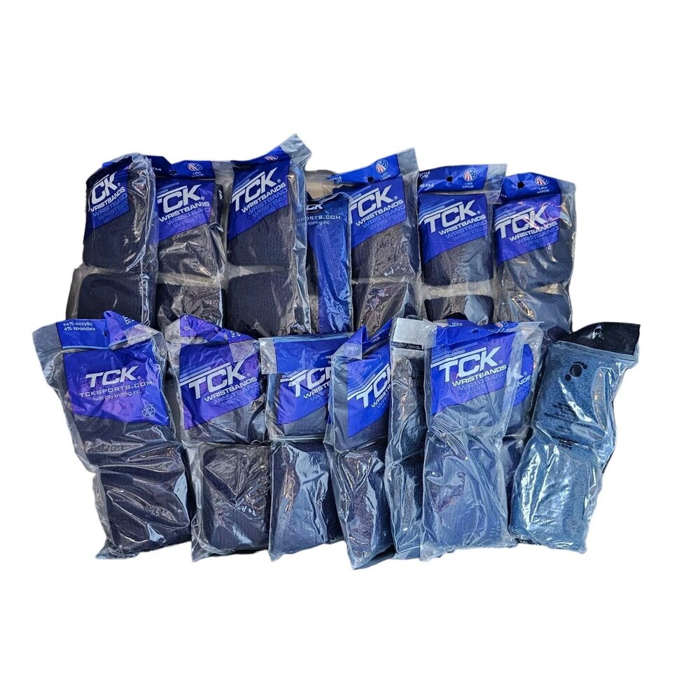 TCK WRISTBAND Sweatband Blue 3.5 Inch Sports Lot Of 15 Style 1200